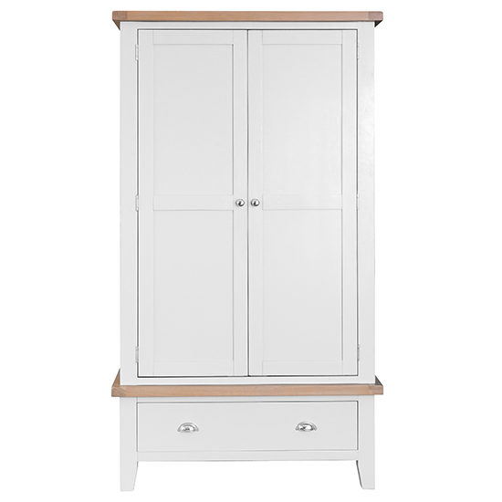 Tyler Wooden 2 Doors And 1 Drawer Wardrobe In White_3