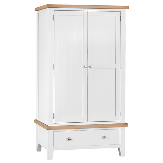 Tyler Wooden 2 Doors And 1 Drawer Wardrobe In White