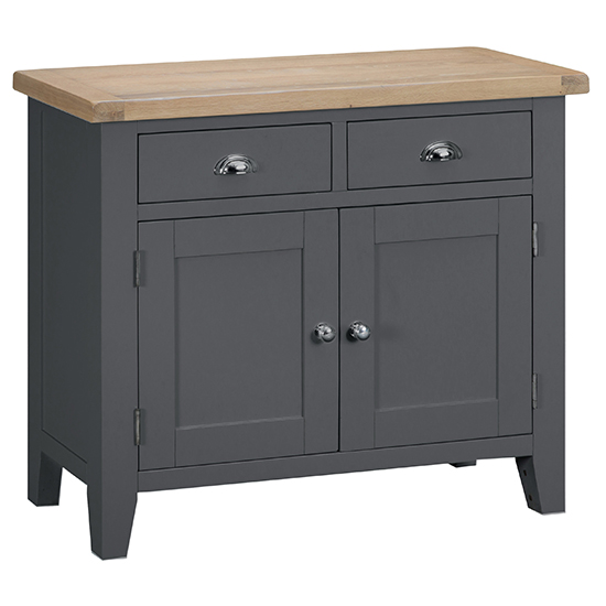 Tyler Wooden 2 Doors And 2 Drawers Sideboard In Charcoal