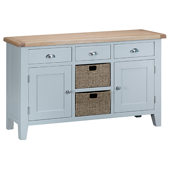 Tyler Wooden 2 Doors And 3 Drawers Sideboard In Grey