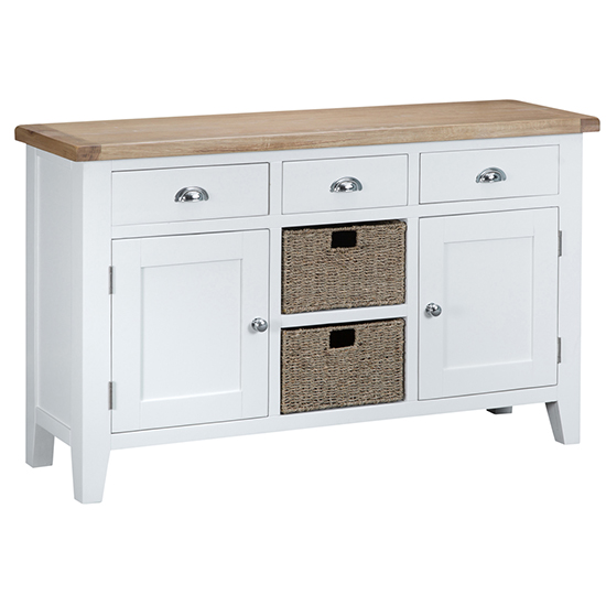 Tyler Wooden 2 Doors And 3 Drawers Sideboard In White