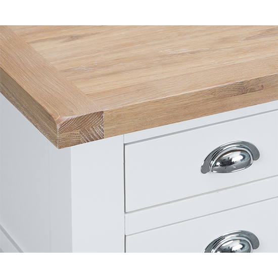 Tyler Wooden 2 Drawers Lamp Table In White_4