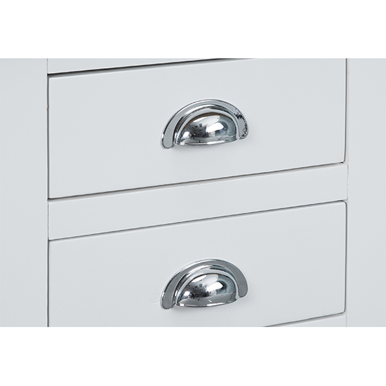 Tyler Wooden 2 Drawers Lamp Table In White_5
