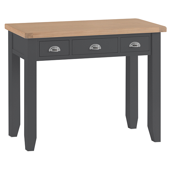 Read more about Tyler wooden 3 drawers dressing table in charcoal