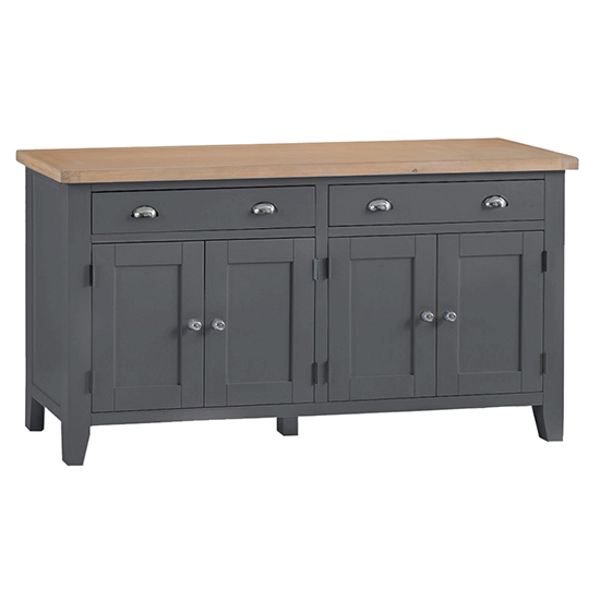 Tyler Wooden 4 Doors And 2 Drawers Sideboard In Charcoal