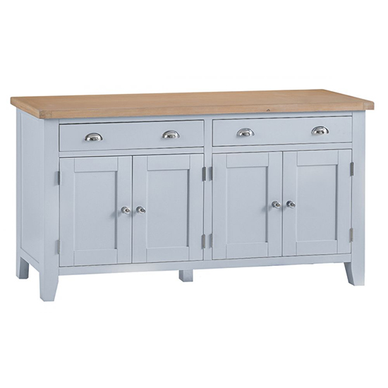 Tyler Wooden 4 Doors And 2 Drawers Sideboard In Grey