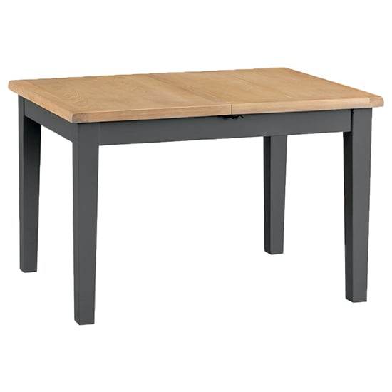Tyler Extending Wooden 120cm Butterfly Dining Table In Charcoal