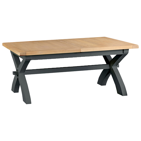 Photo of Tyler extending wooden 180cm butterfly dining table in charcoal