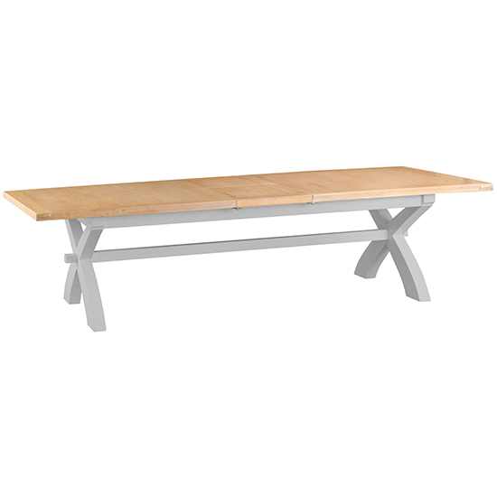 Tyler Extending Wooden 250cm Butterfly Dining Table In Grey