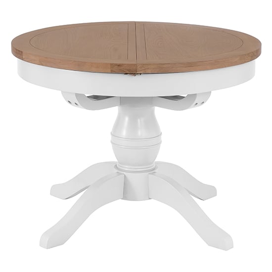 Tyler Extending Round Wooden Butterfly Dining Table In White