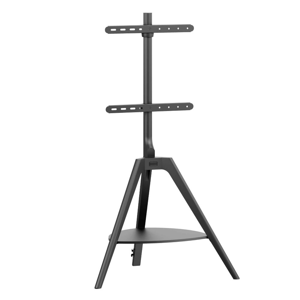 Tyler Floor Standing Wooden TV Stand With Shelf - Black