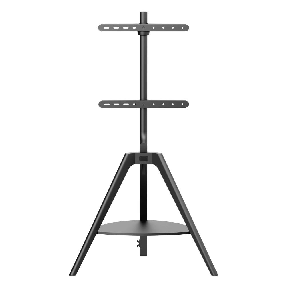 Tyler Floor Standing Wooden TV Stand With Shelf - Black