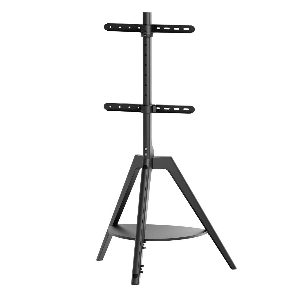 Tyler Floor Standing Wooden TV Stand With Shelf - Black