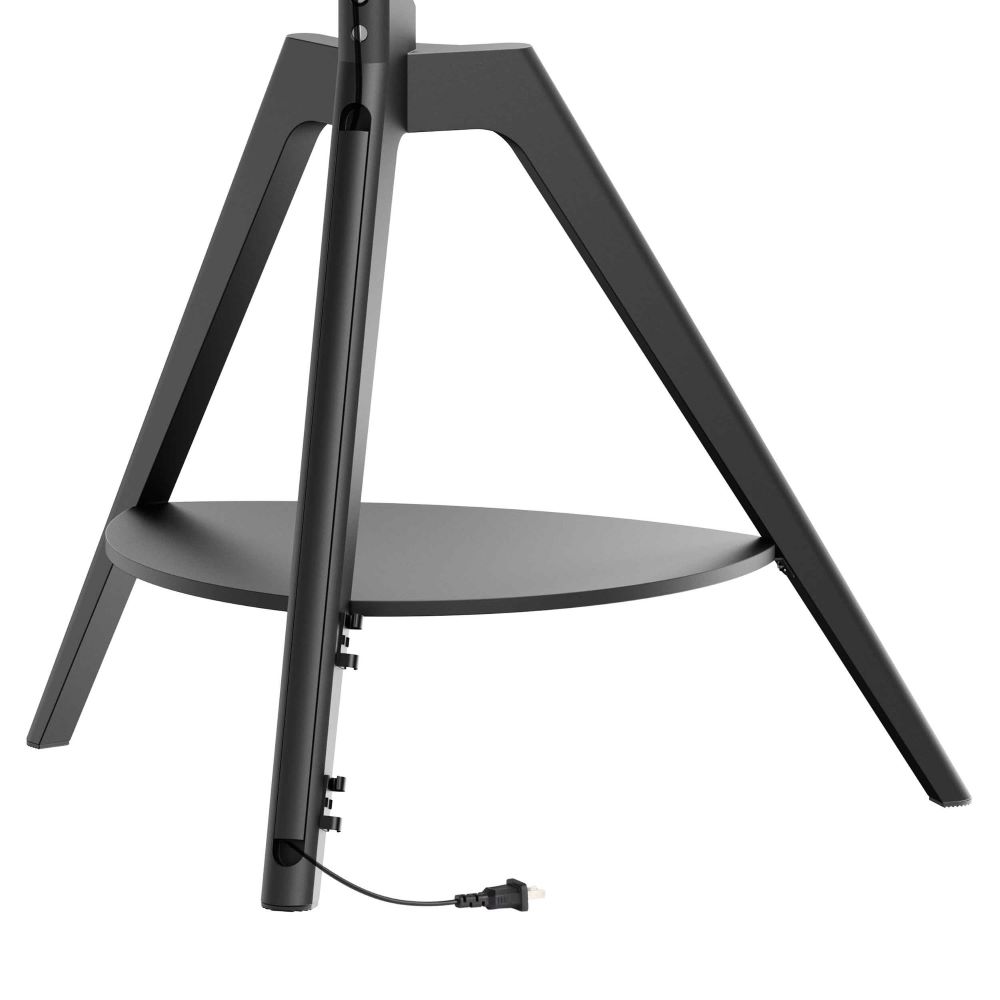 Tyler Floor Standing Wooden TV Stand With Shelf - Black