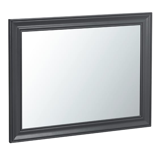 Photo of Tyler large wall mirror in charcoal wooden frame