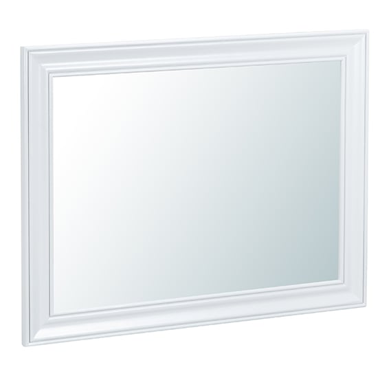 Tyler Large Wall Mirror In White Wooden Frame