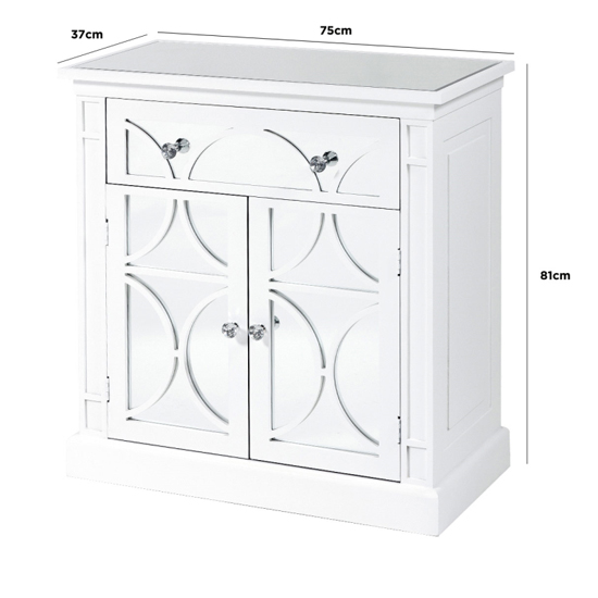 Tyler Mirrored Sideboard With 2 Doors 1 Drawer In Washed White_5