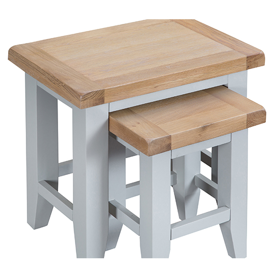 Tyler Wooden Nest Of 2 Tables In Grey Furniture in Fashion
