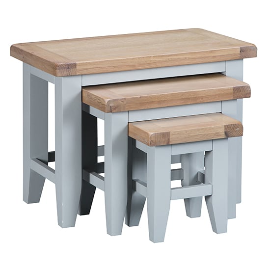 Tyler Wooden Nest Of 3 Tables In Grey
