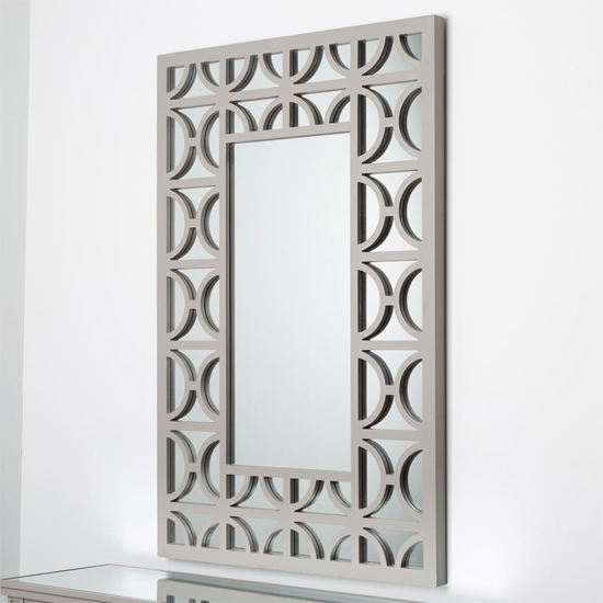 Product photograph of Tyler Wall Mirror Rectangular With Grey Wooden Frame from Furniture in Fashion