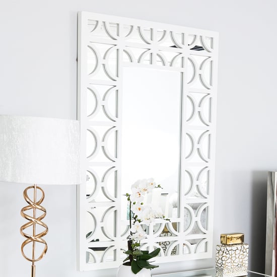 Photo of Tyler wall mirror rectangular with white wooden frame