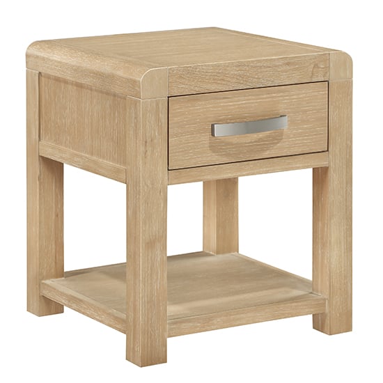 Tyler Wooden End Table With 1 Drawer In Washed Oak