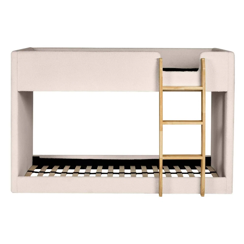 Tyrel Fabric Bunk Bed in Cream