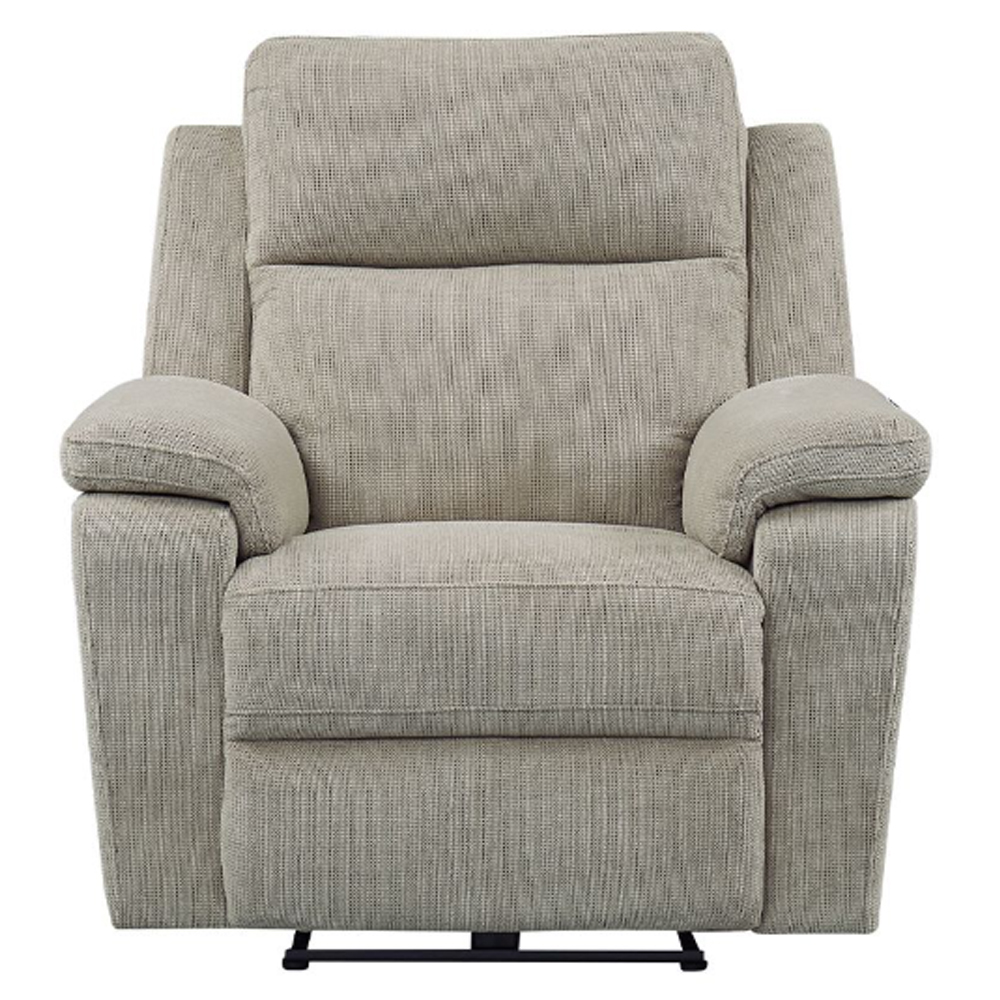Tyrone Fabric Electric Recliner 1 Seater Sofa In Taupe