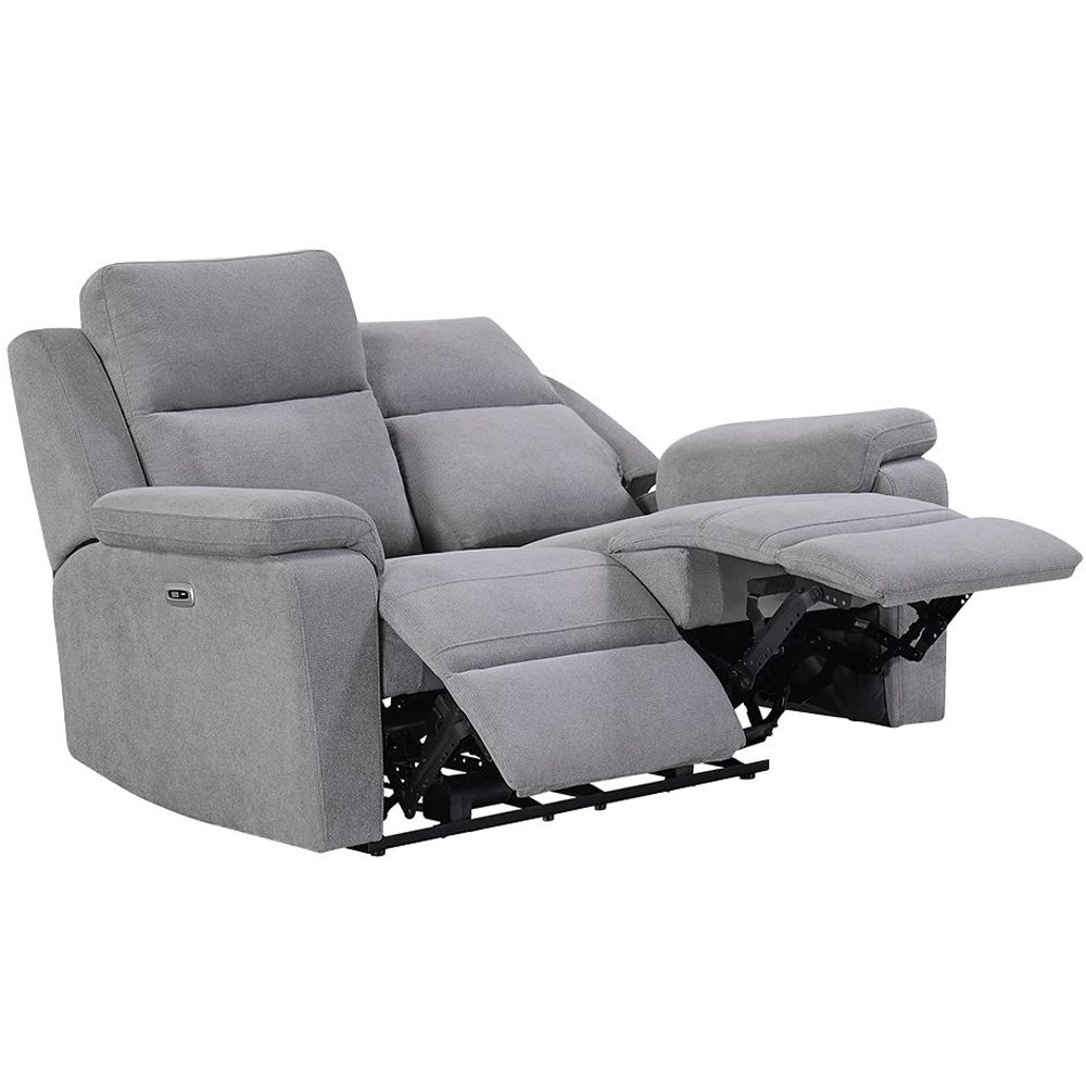 Tyrone Fabric Electric Recliner 2 Seater Sofa In Stone