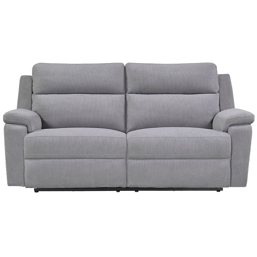 Tyrone Fabric Electric Recliner 3 Seater Sofa In Stone
