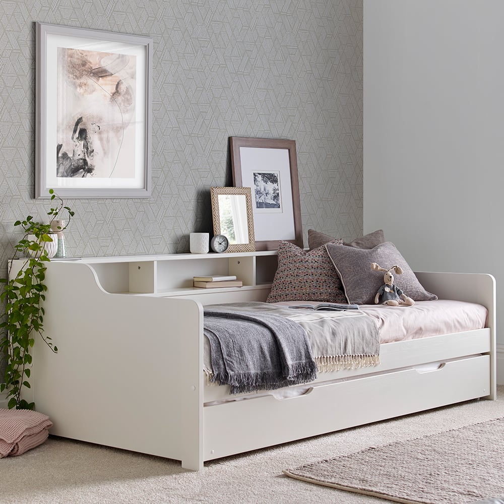 Tyson Wooden Guest Bed With Trundle In White