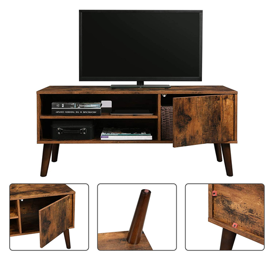Tysons Wooden Retro TV Stand In Rustic Brown FiF