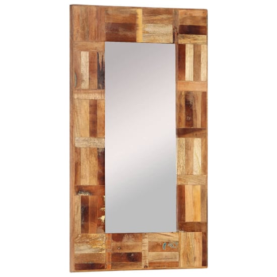 Ubaldo Small Reclaimed Wood Wall Mirror In Multicolour