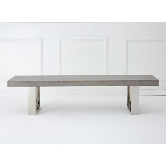 Ulmos Rectangular Wooden Dining Bench In Muted Grey_2