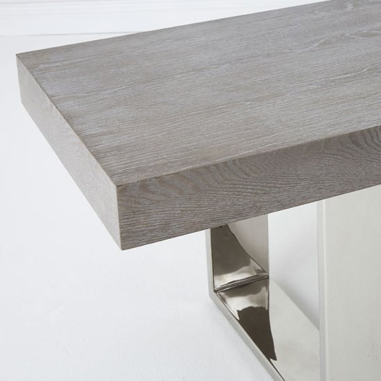Ulmos Rectangular Wooden Dining Bench In Muted Grey_4