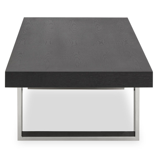 Ulmos Wooden Coffee Table With UShaped Base In Black Furniture in
