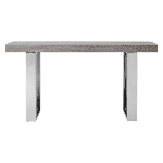 Ulmos Wooden Console Table With U-Shaped Base In Grey_3