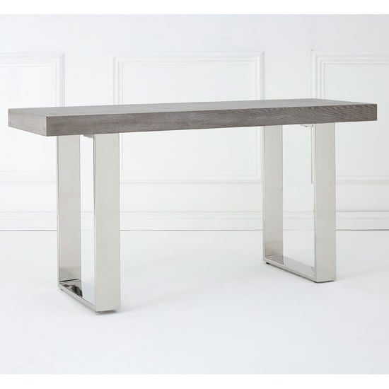 Ulmos Wooden Console Table With UShaped Base In Grey Furniture in Fashion