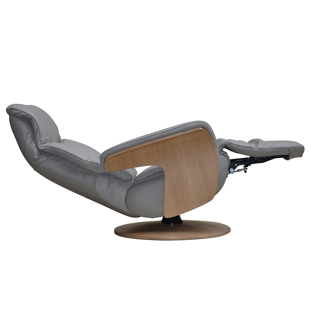 Ulster Faux Leather Electric Recliner Chair In Pale Grey
