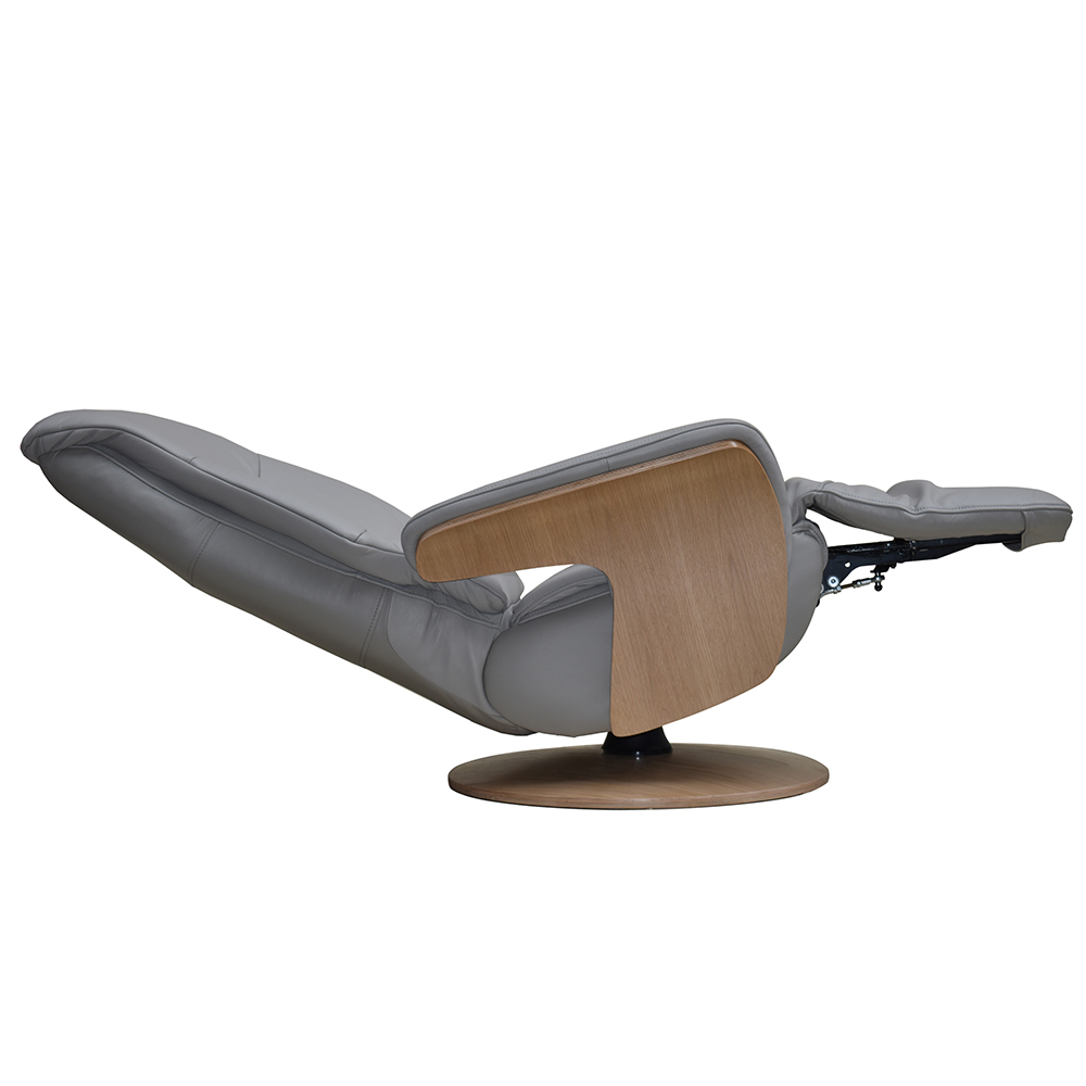 Ulster Faux Leather Electric Recliner Chair In Pale Grey