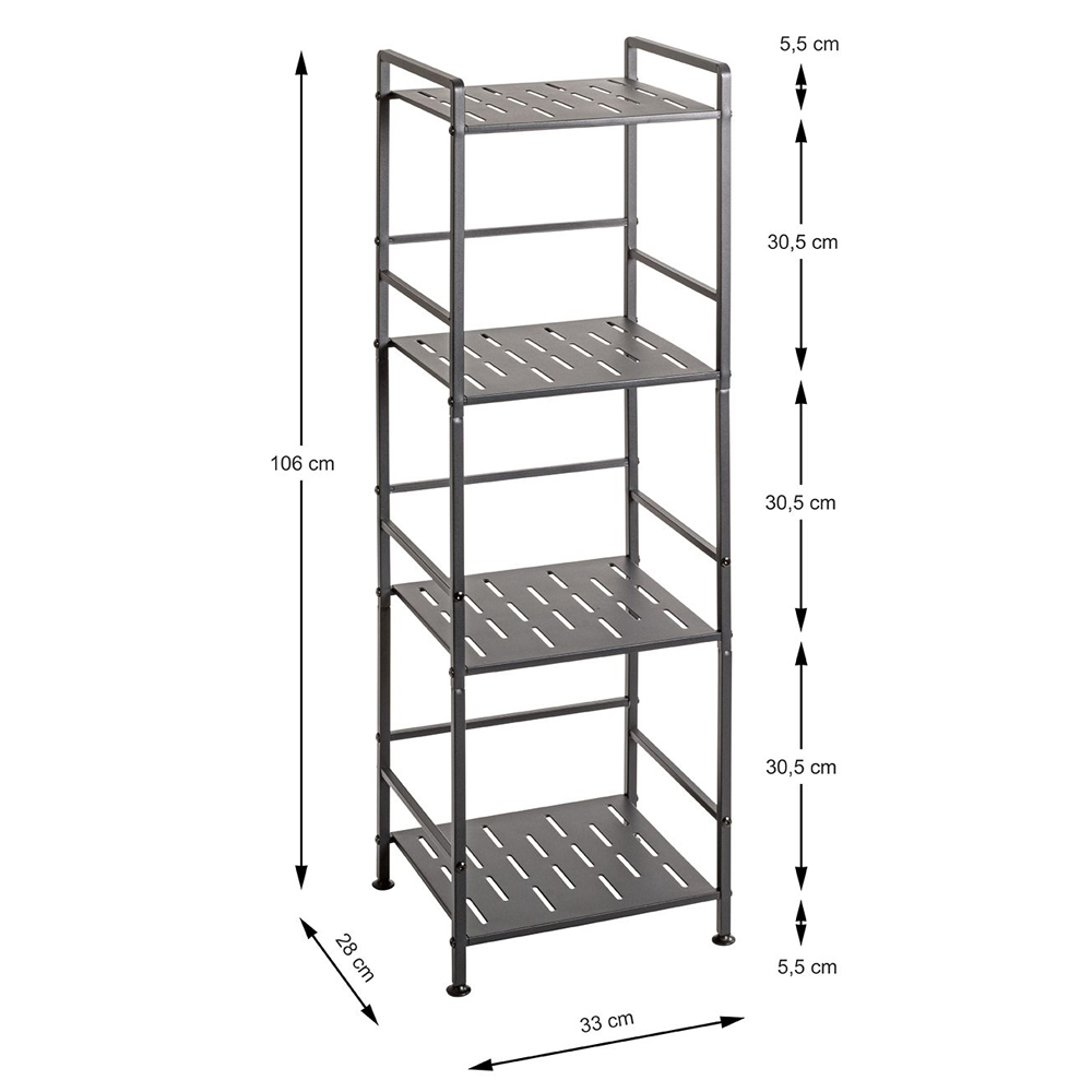 Umatilla Metal Shelving Unit With 4 Shelves In Anthracite