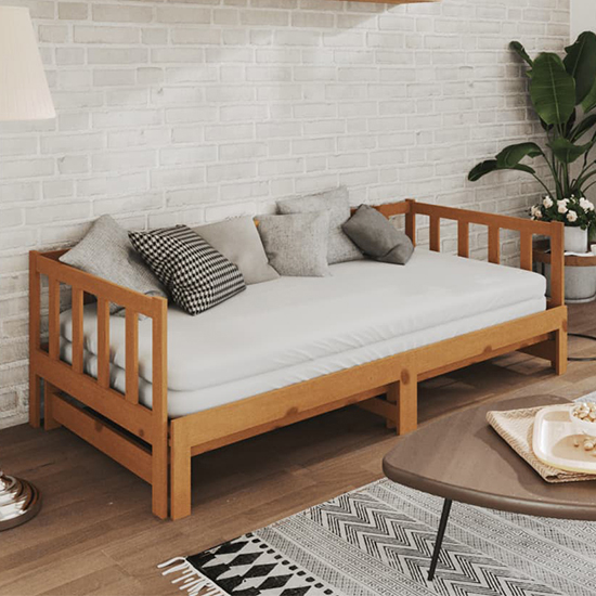 Read more about Umeko solid pinewood pull-out single day bed in honey brown