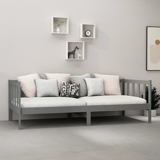 Product photograph of Umeko Solid Pinewood Single Day Bed In Grey from Furniture in Fashion