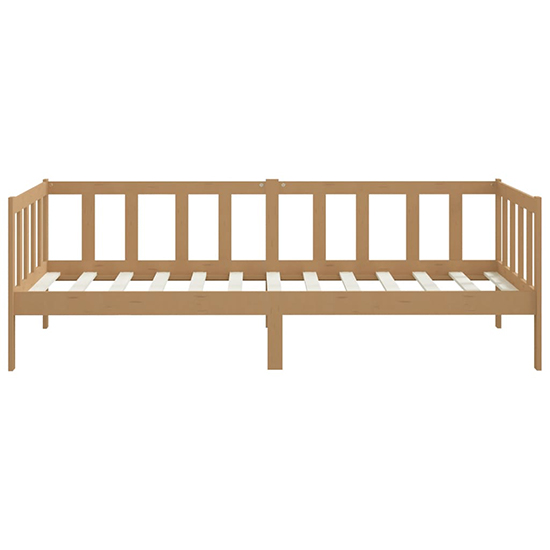 Umeko Solid Pinewood Single Day Bed In Honey Brown