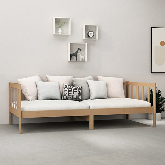 Read more about Umeko solid pinewood single day bed in honey brown