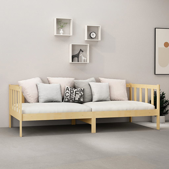 Umeko Solid Pinewood Single Day Bed In Natural