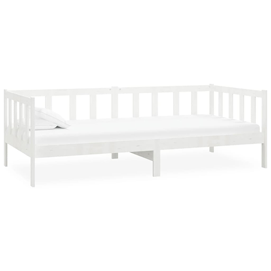 Umeko Solid Pinewood Single Day Bed In White