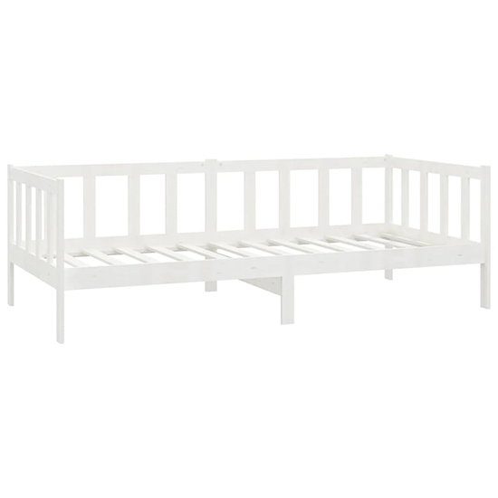 Umeko Solid Pinewood Single Day Bed In White