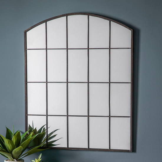 Read more about Union window design wall mirror in black metal frame