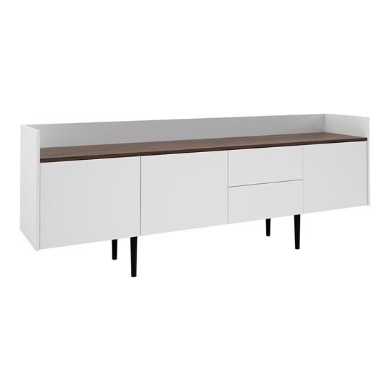 Read more about Unka wooden sideboard with 3 doors 2 drawers in walnut and white